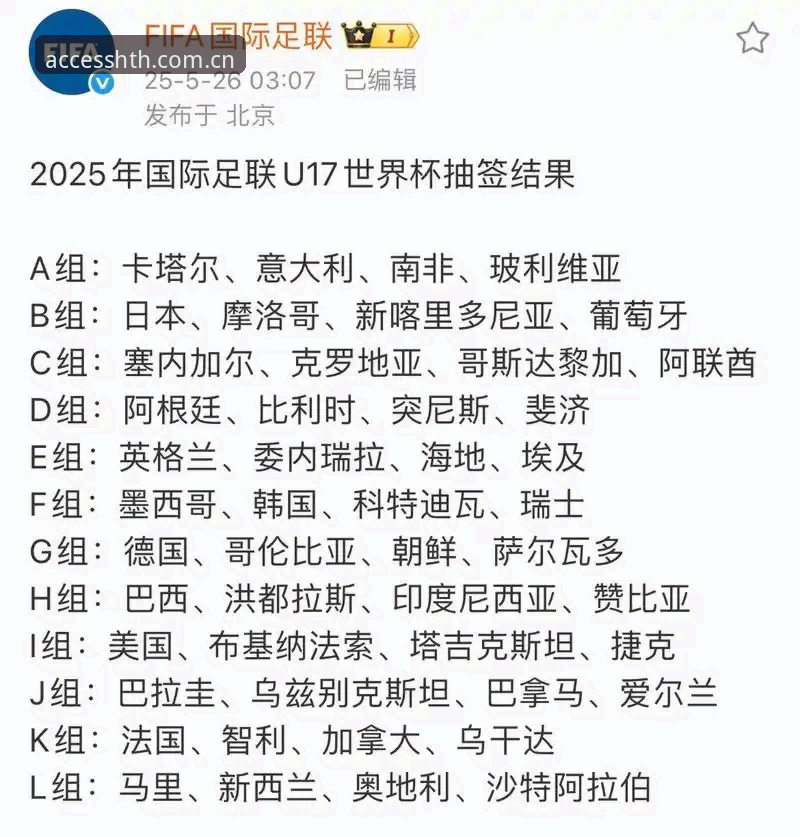 U17世界杯抽签结果解读操作教程：华体会体育用户如何高效追踪赛事动态